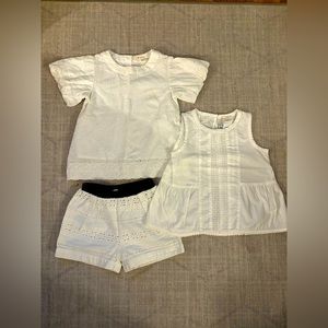 Crewcuts White Cotton Eyelet Tops and Shorts - Girl’s size 4